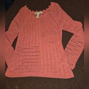 French Laundry Knit Sweater Size Medium Coral Pink No Lining
